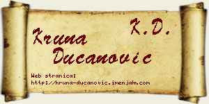 Kruna Ducanović vizit kartica